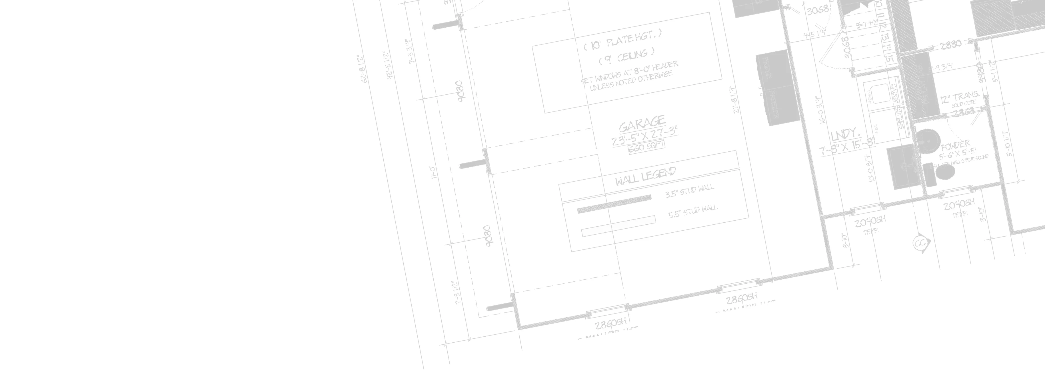 Blueprint of a custom home design